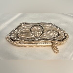 La Regale Vintage Pearl Beads Purse Clutch Art Deco Noir 1950s 1940s Classic